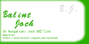 balint joch business card